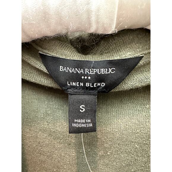 BANANA REPUBLIC | Linen Blend Button Front Top Dusty Olive NWT | Small - Picture 5 of 7